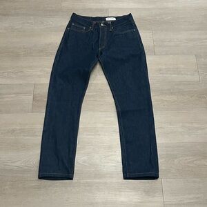 GUSTIN California Straight Raw Selvedge Denim Distressed Jeans 
Men’s Size 33